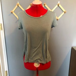 Cute cool blue side cutout top